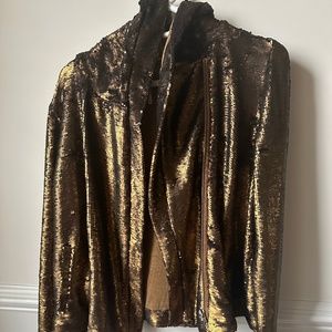 Free people gold sequin motorcycle jacket